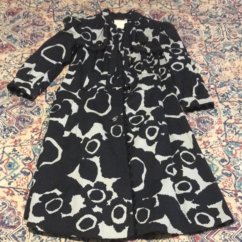 Leifsoottir Patterned Pea Coat Sz 8